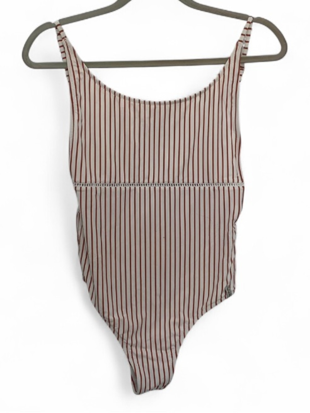 Rhythm Striped One-Piece Swimsuit in Cream and Light Brown